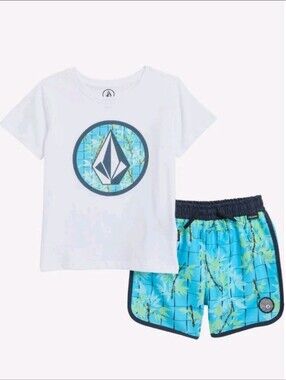 Volcom Size 2T Graphic T-Shirt & Swim Trunks Set